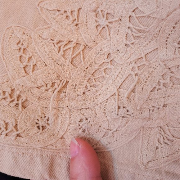 Vintage 90s/Y2K Ralph Lauren Light Tan Lace Trim Jeans - Picture 13 of 13